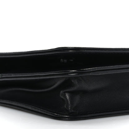 Chanel Grained Calfskin Chevron Quilted Boy Wallet On Chain WOC Black 9 of 10