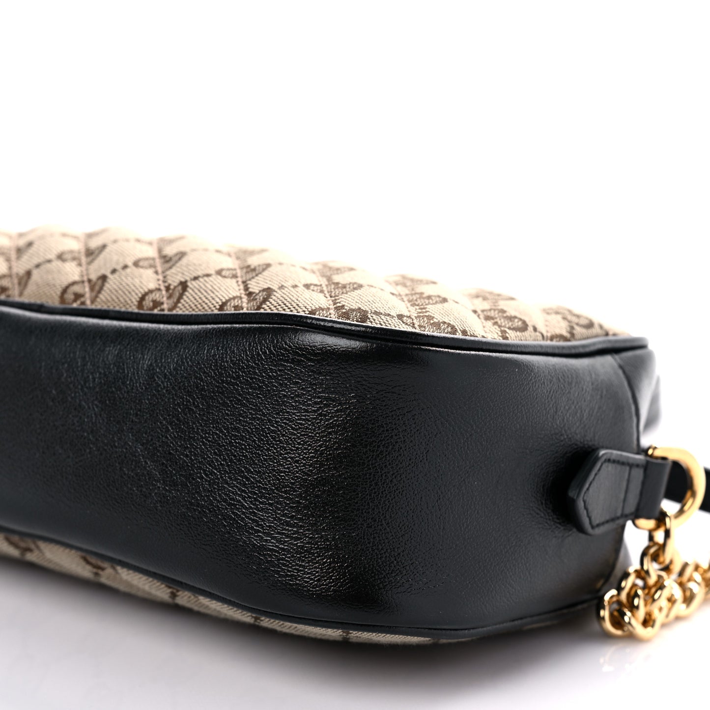 Monogram Matelasse Diagonal Small GG Marmont Chain Shoulder Bag Beige Black