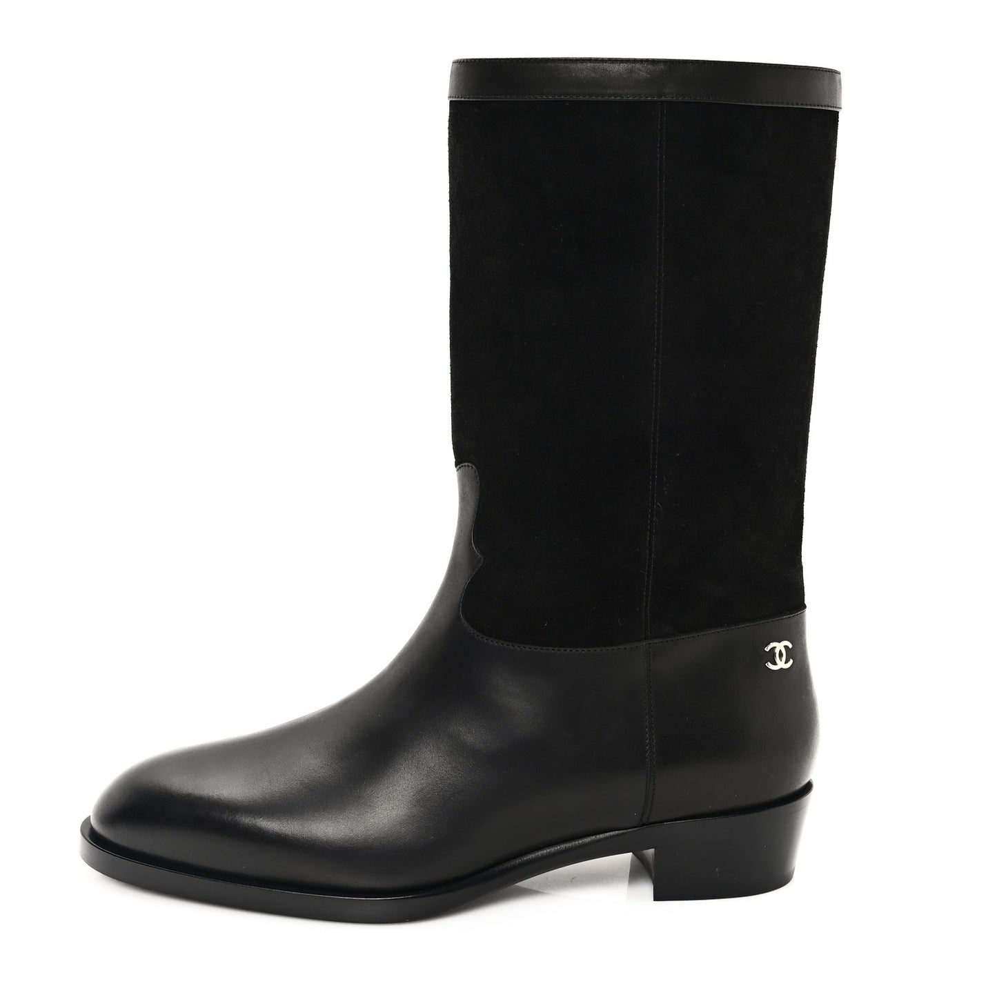 Suede Calfskin CC Short Boots 41 Black