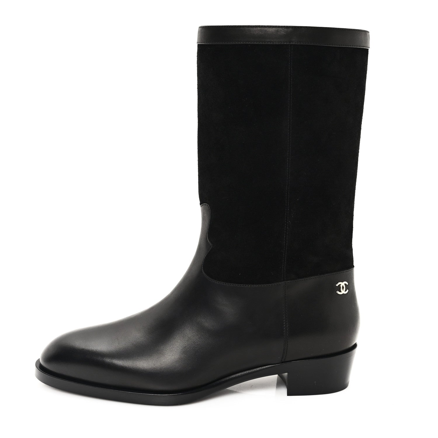 Chanel Suede Calfskin CC Short Boots 41 Black 1 of 10