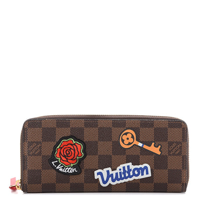 Louis Vuitton Damier Ebene Patches Clemence Wallet 1 of 6