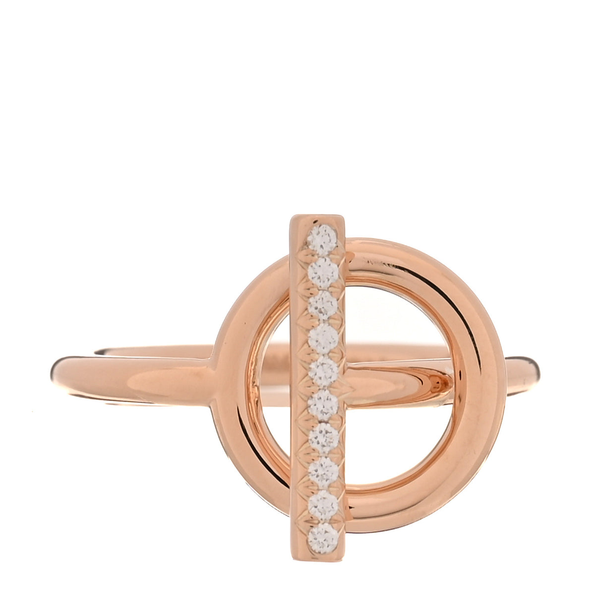 18K Rose Gold Diamond PM Echappee Ring 51 5.75