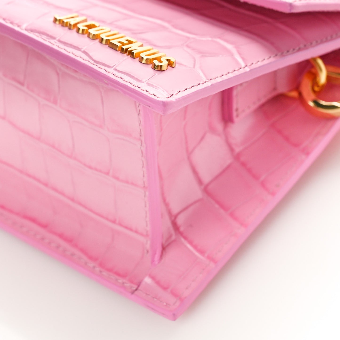 Calfskin Crocodile Embossed Le Chiquito Moyen Pink