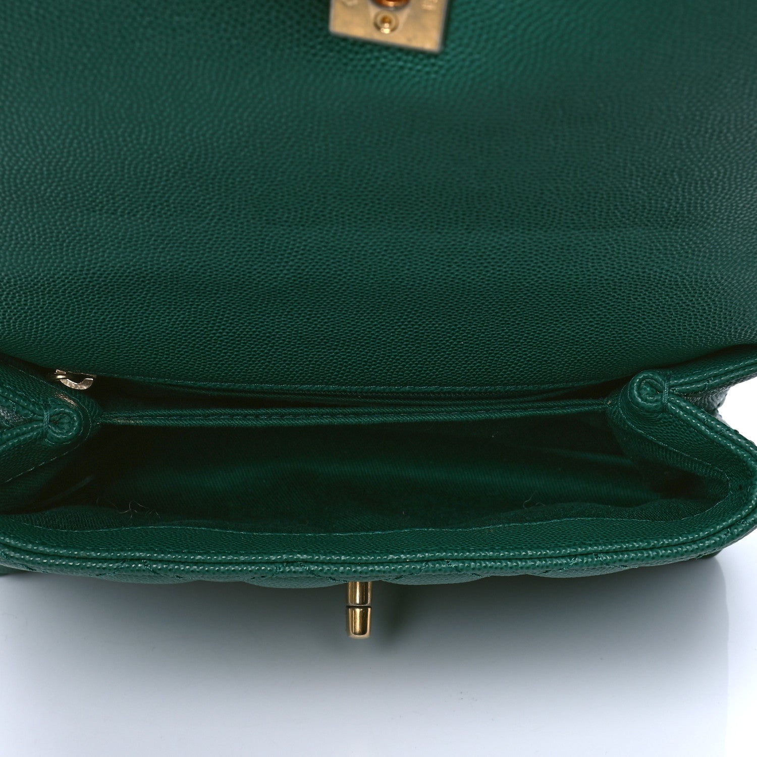 Chanel Caviar Quilted Mini Coco Handle Flap Green 4 of 5