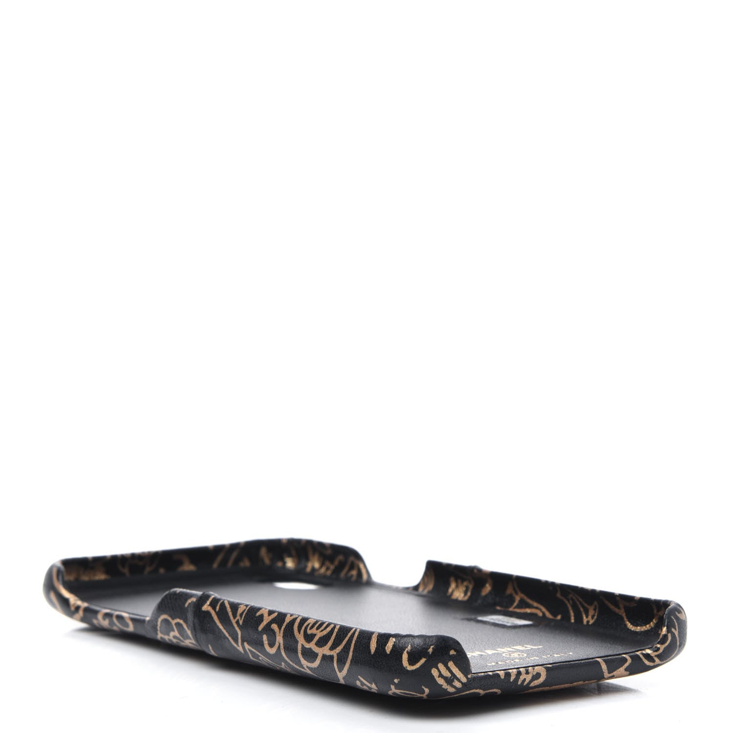 Chanel Lambskin Quilted iPhone XR Coco Tech Egyptian Graffiti Case Black Gold 4 of 15