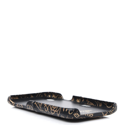 Chanel Lambskin Quilted iPhone XR Coco Tech Egyptian Graffiti Case Black Gold 4 of 15