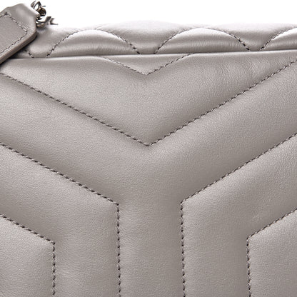 Saint Laurent Calfskin Y Quilted Monogram Small Loulou Bowling Bag Light Gray 9 of 10