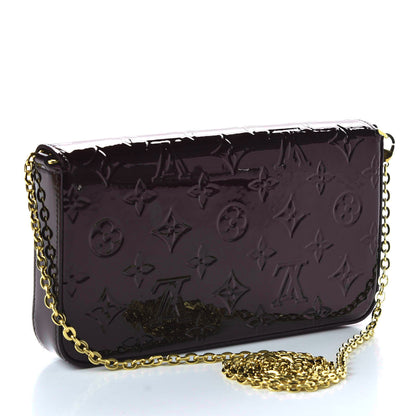 Louis Vuitton Vernis Pochette Felicie Chain Wallet Amarante 3 of 10