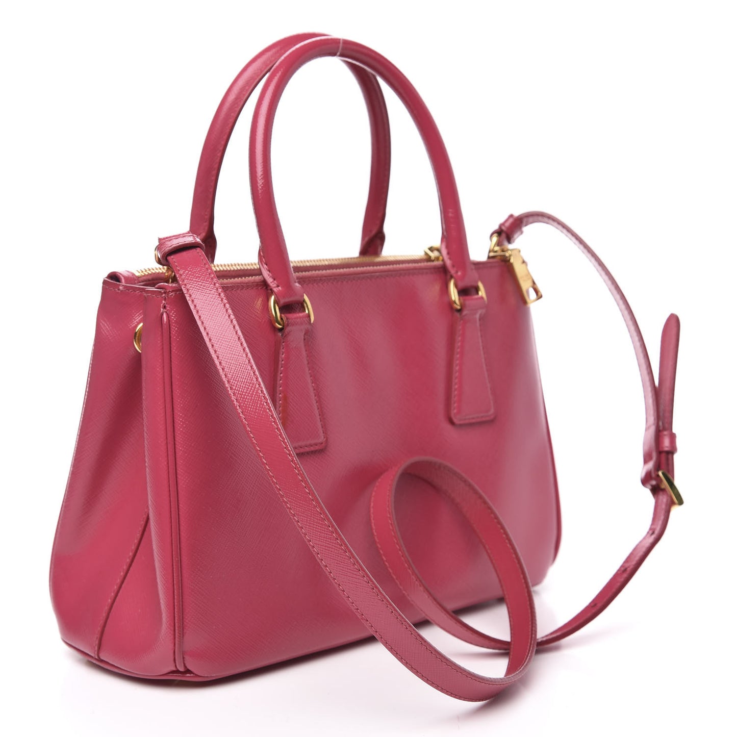 Saffiano Vernice Mini Galleria Double Zip Tote Peonia