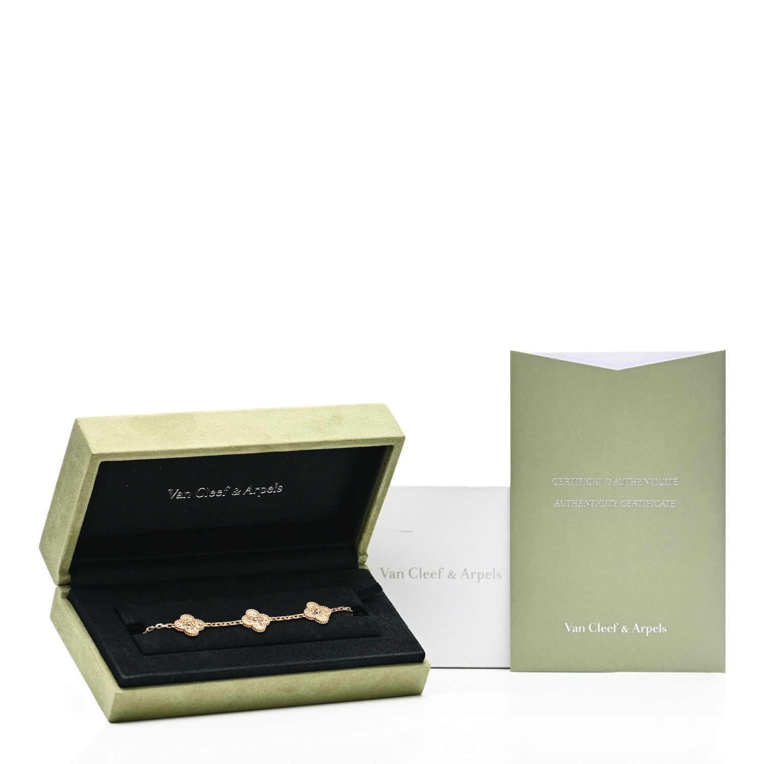 Van Cleef & Arpels 18K Yellow Gold 5 Motifs Vintage Alhambra Bracelet 4 of 4