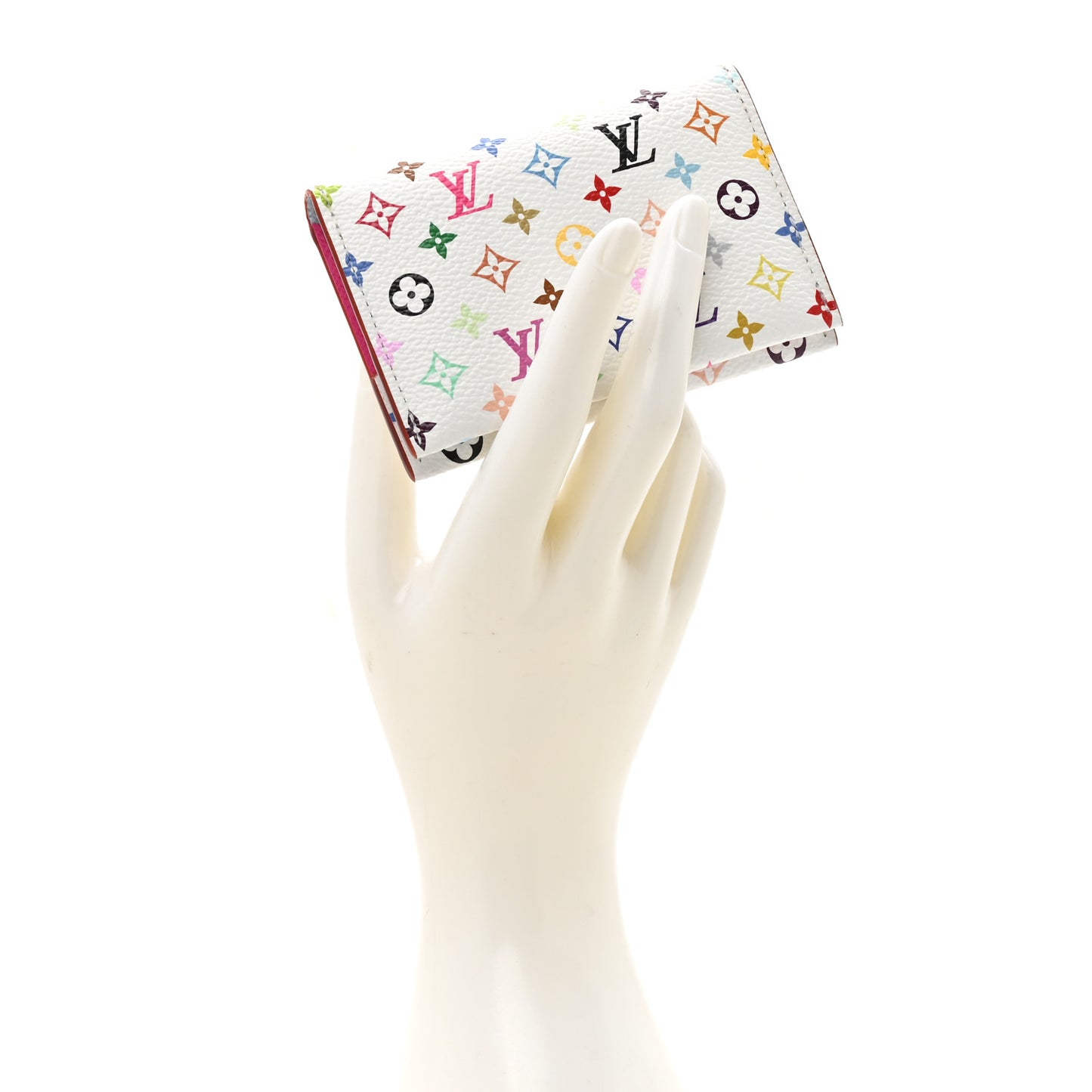 LV X TM Monogram Multicolor Slim Card Holder White