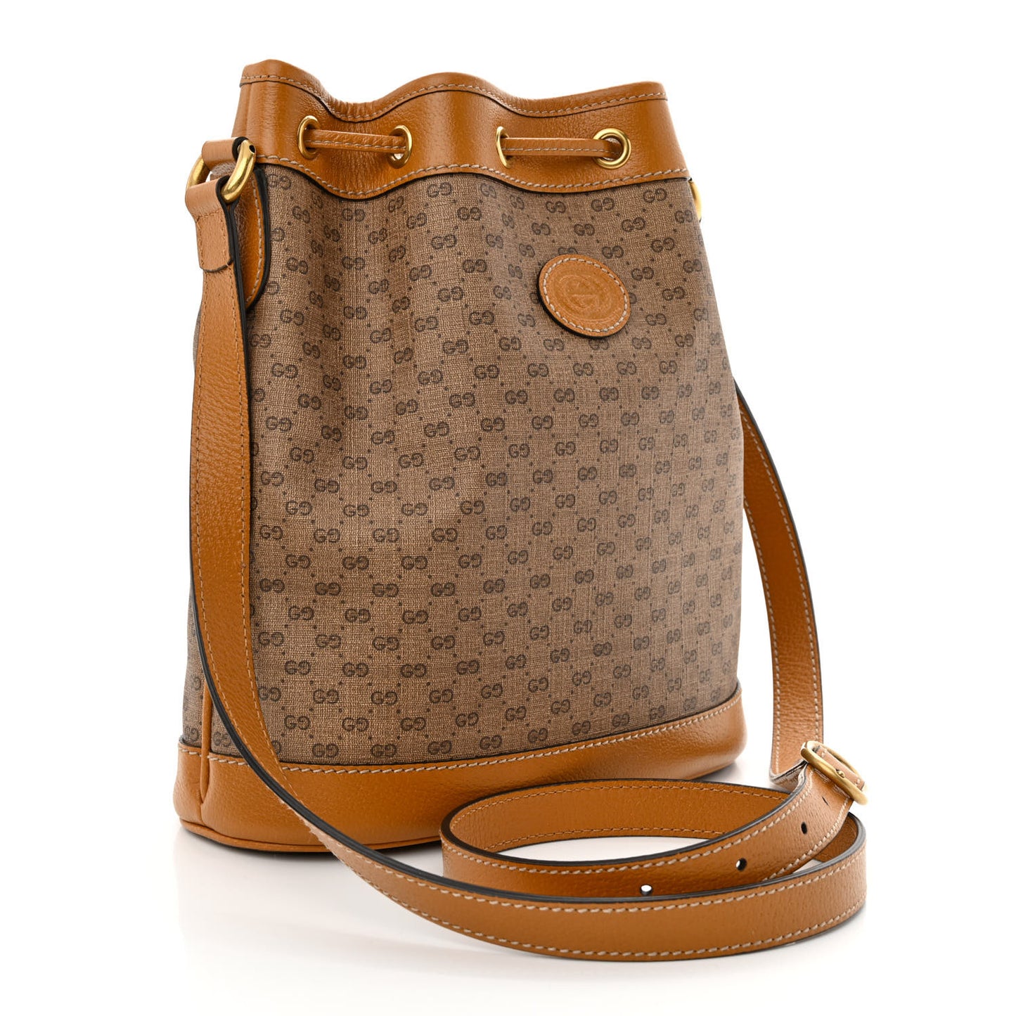 X DISNEY Mini Vintage GG Supreme Monogram Bucket Bag Beige Vintage Sun Oil