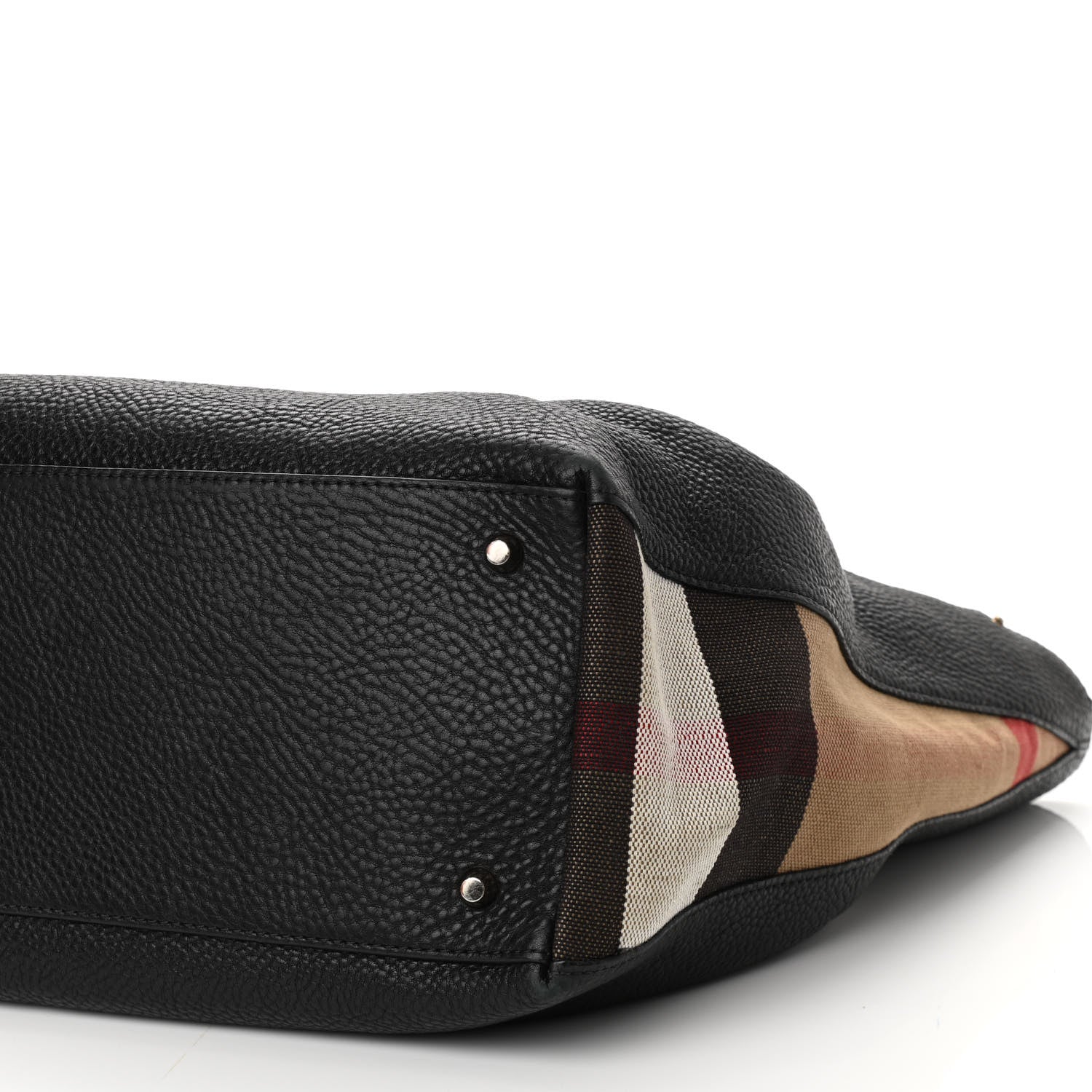 Burberry Grainy Calfskin House Check Medium Maidstone Black 10 of 12