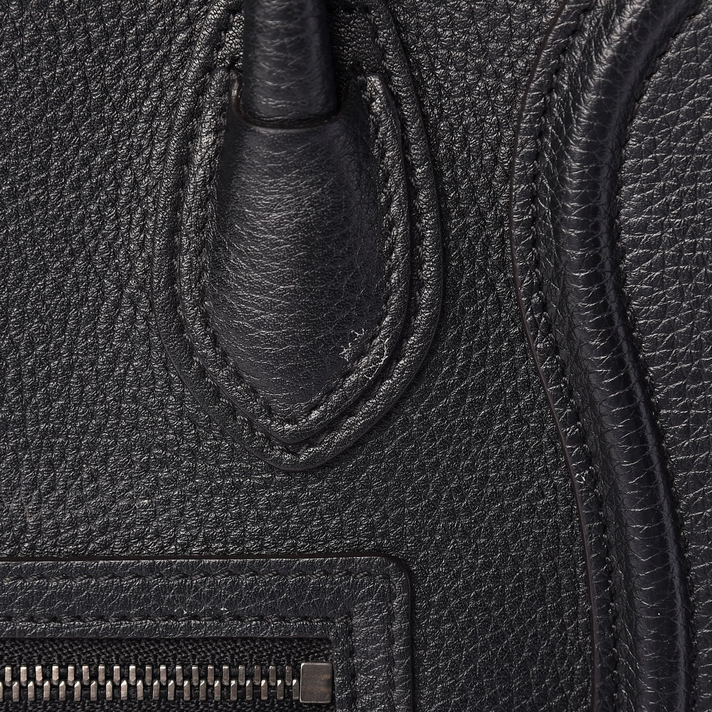 Drummed Calfskin Nano Luggage Black