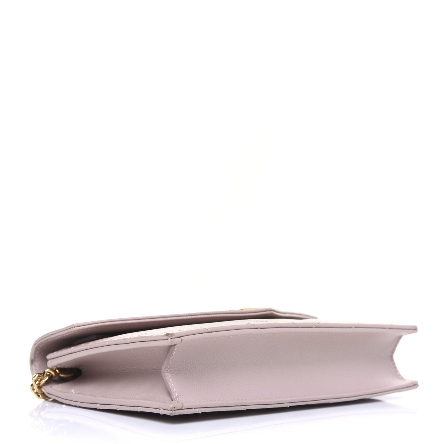 Grain De Poudre Matelasse Chevron Monogram Envelope Chain Wallet Pale Pink