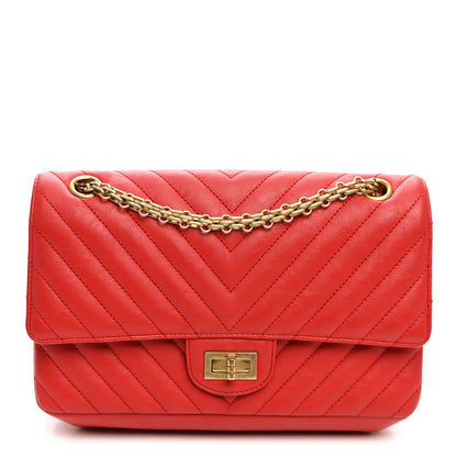 Chanel Sheepskin Chevron Quilted 2.55 Reissue 225 Flap Red 1 of 11