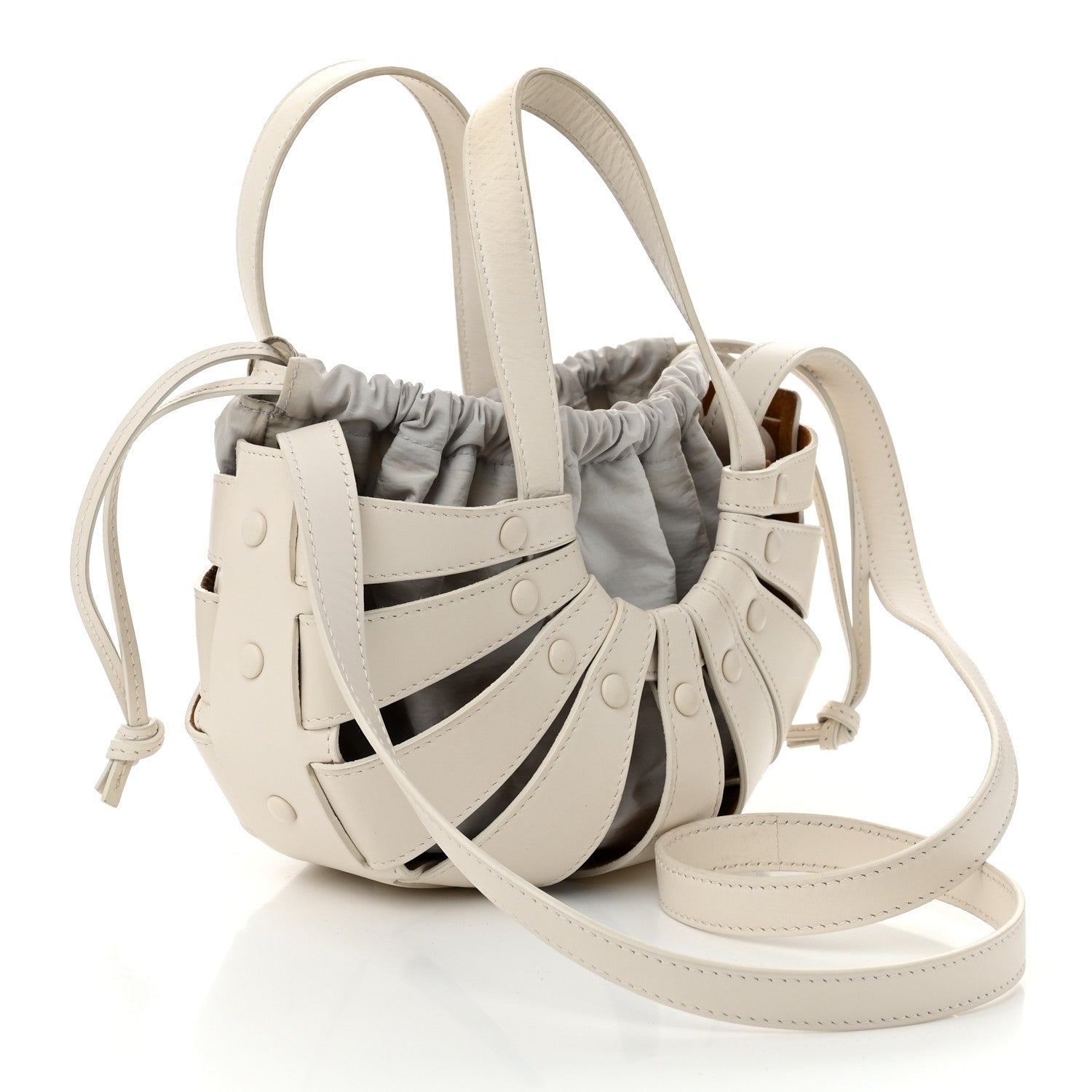 Bottega Veneta French Calfskin Small Shell White Frost 3 of 11