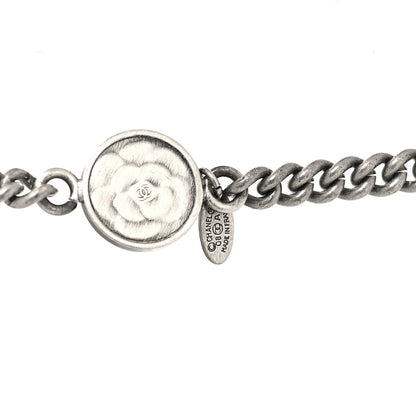 Chanel Metal Coin Long Necklace Silver 4 of 5