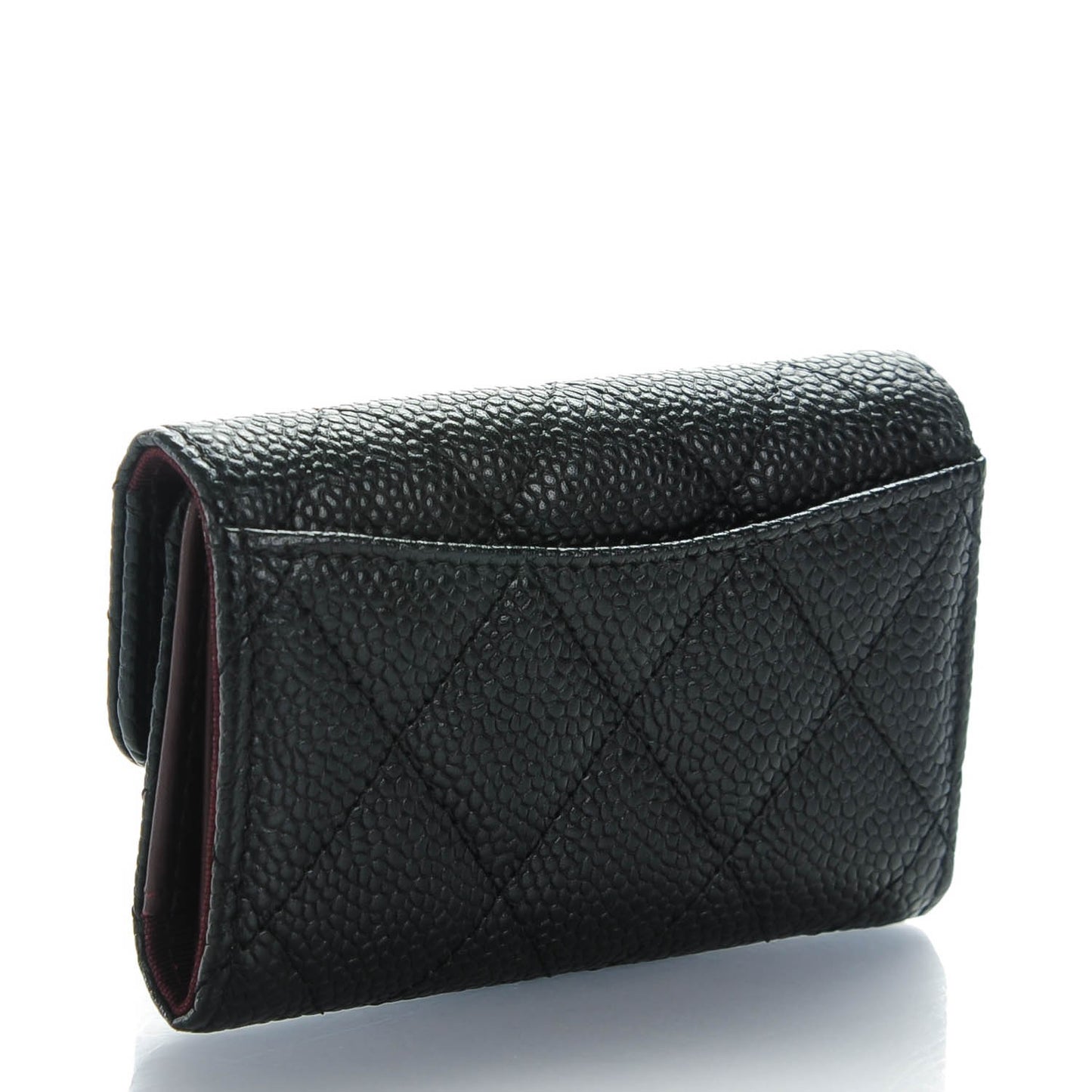 Caviar Quilted 6 Key Holder Black