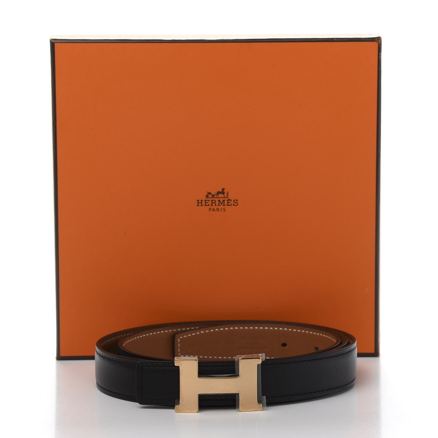 Swift Epsom 24mm Constance H Belt 95 Black Gold