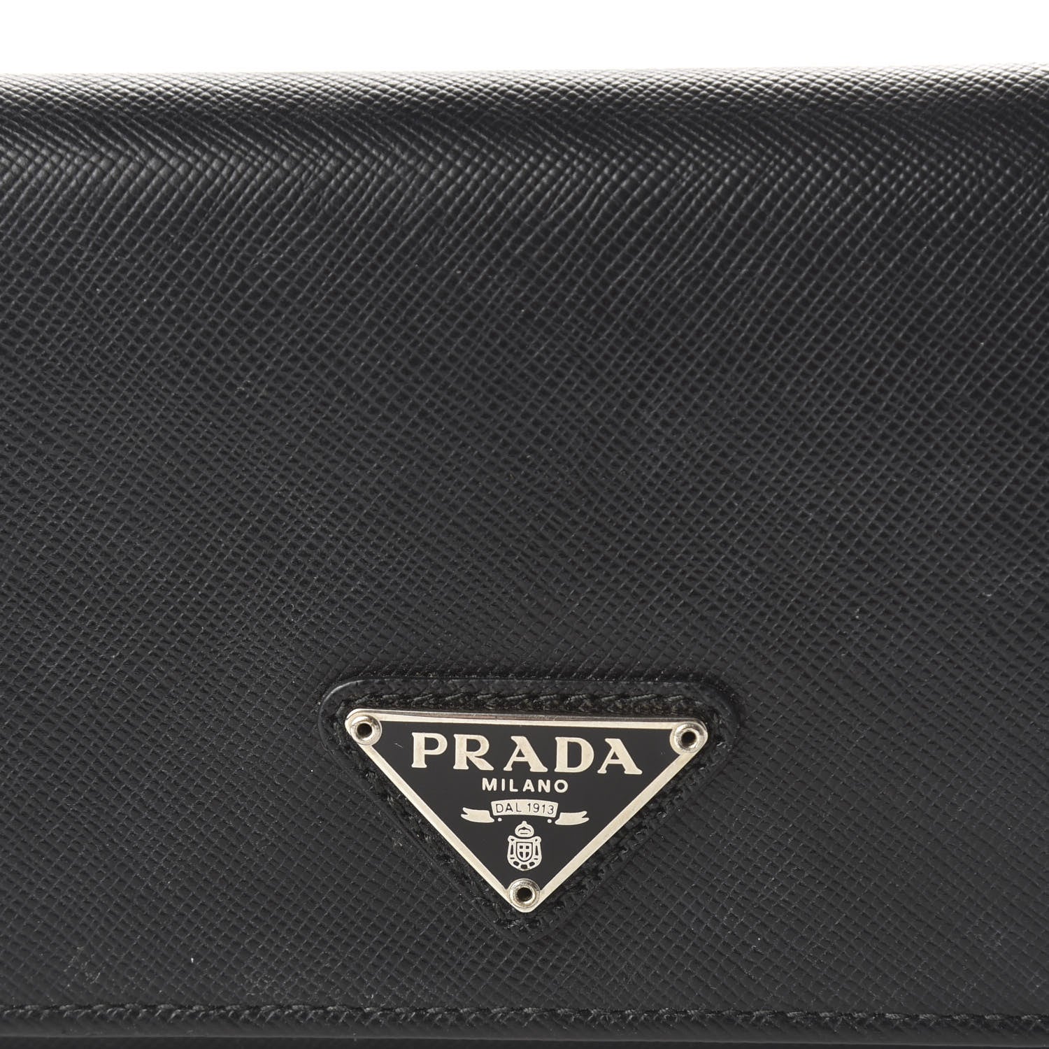 Prada Saffiano Continental Flap Wallet Black 9 of 9