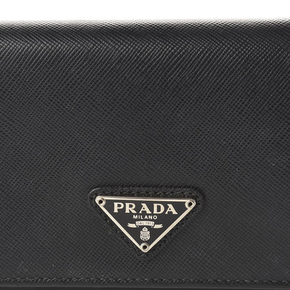 Prada Saffiano Continental Flap Wallet Black 9 of 9