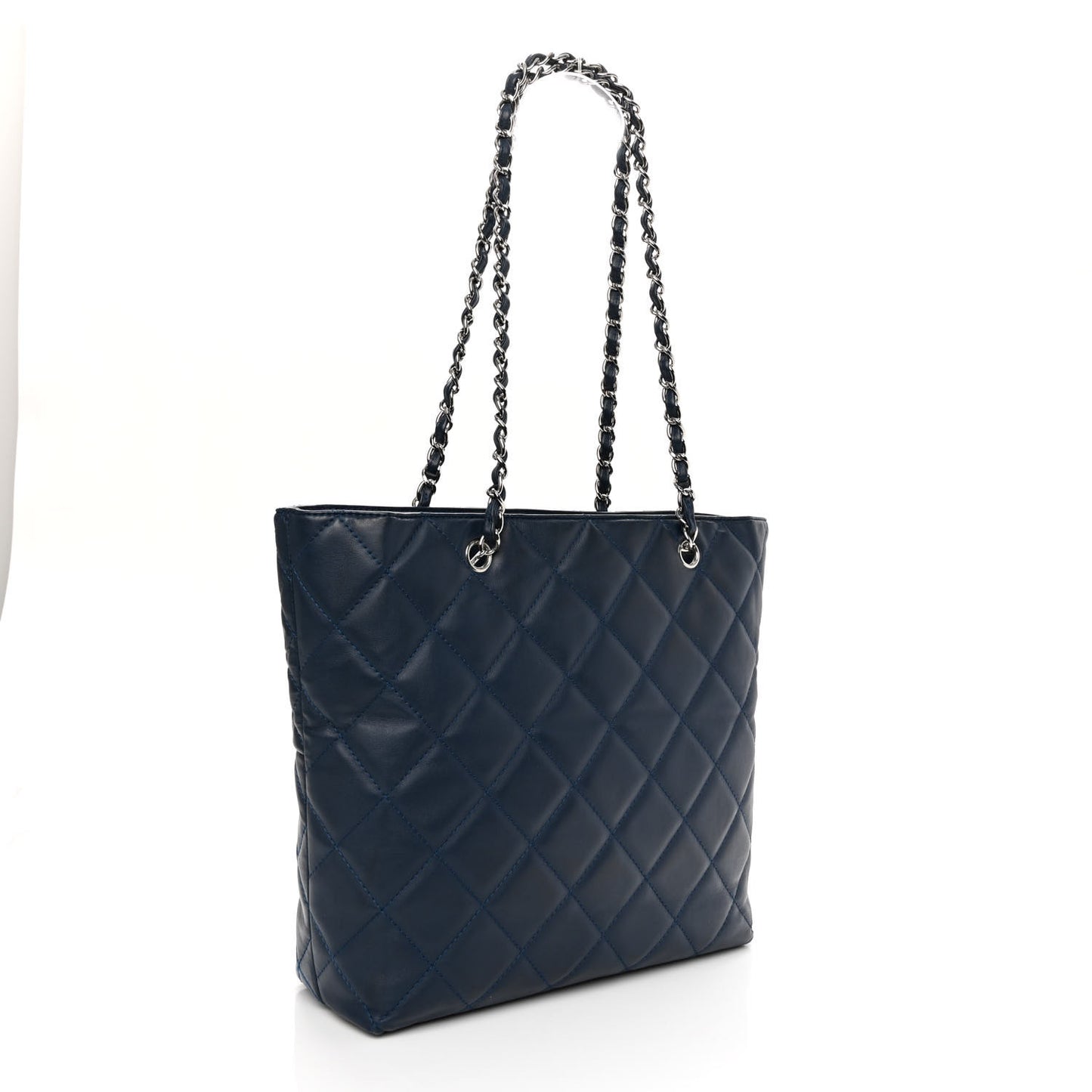Calfskin Quilted In The Business North South Tote Blue