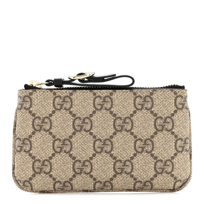 Gucci GG Supreme Monogram Selleria Key Case Beige Black 1 of 8