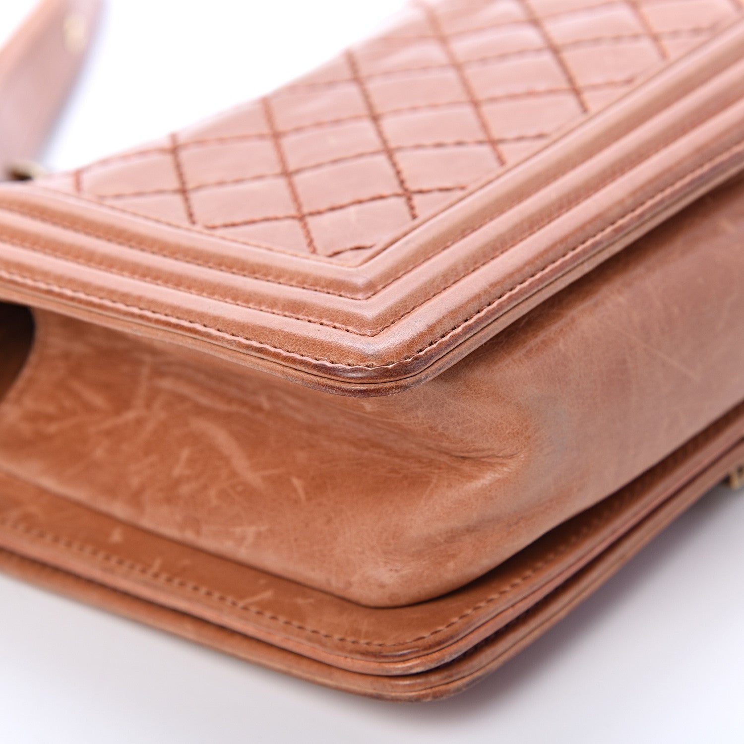 Chanel Calfskin Quilted Medium Boy Flap Light Brown 15 of 19