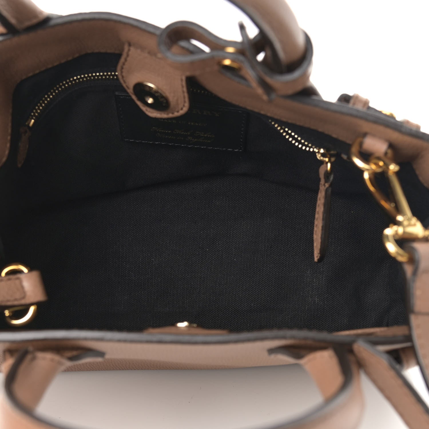 Burberry Grainy Calfskin House Check Small Banner Tote Tan 7 of 12