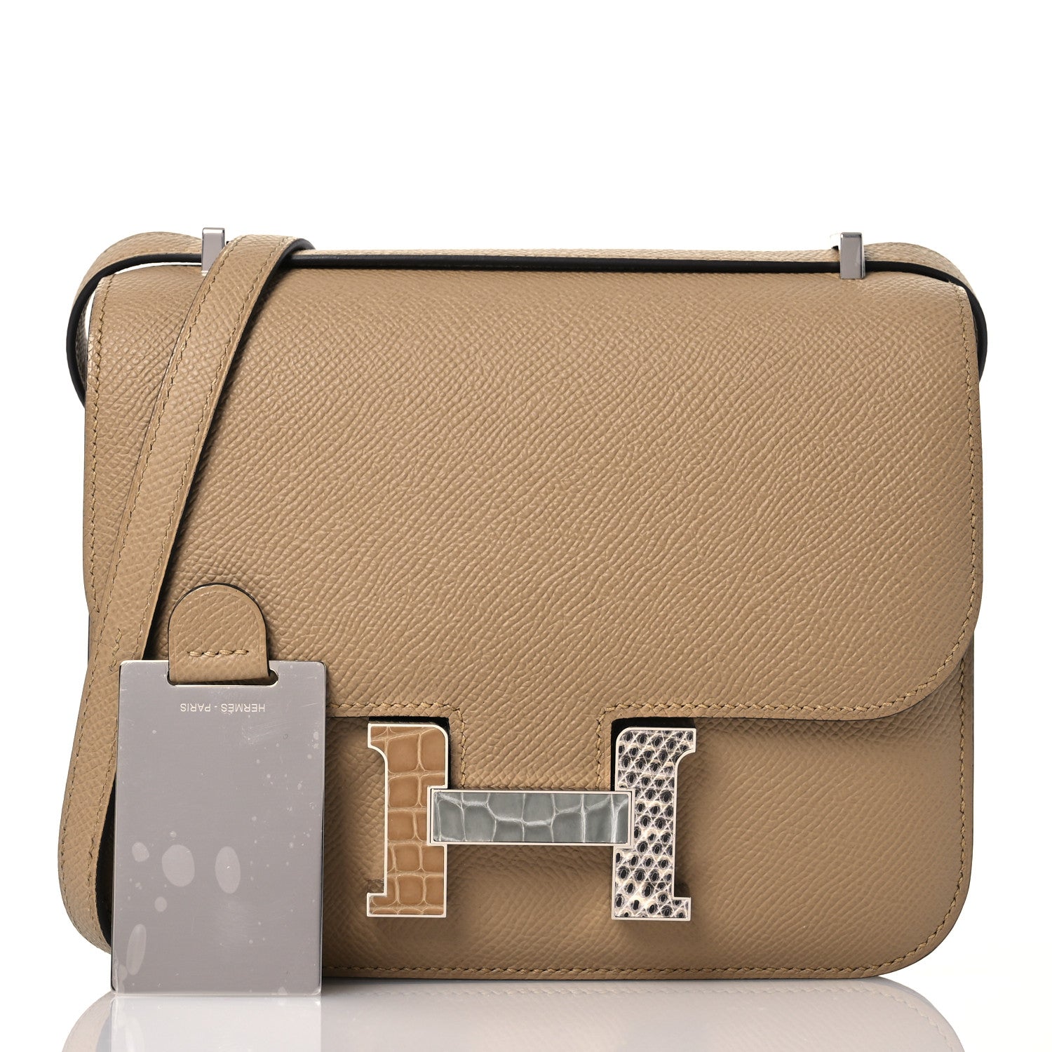 Hermes Epsom Shiny Alligator Lizard Constance 18 Poussiere 3 of 14