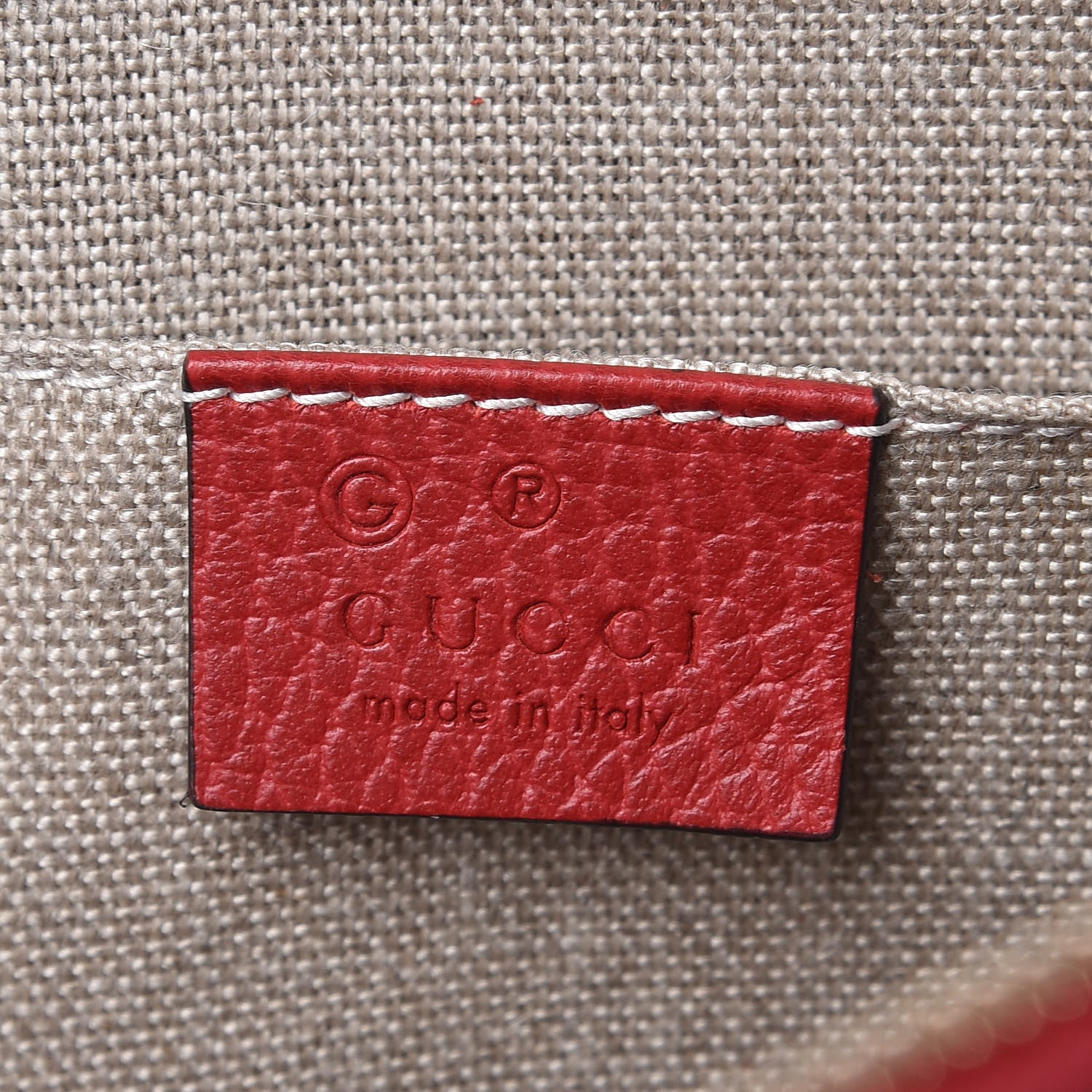 Gucci Dollar Calfskin Small GG Charm Dome Bag Red 9 of 10