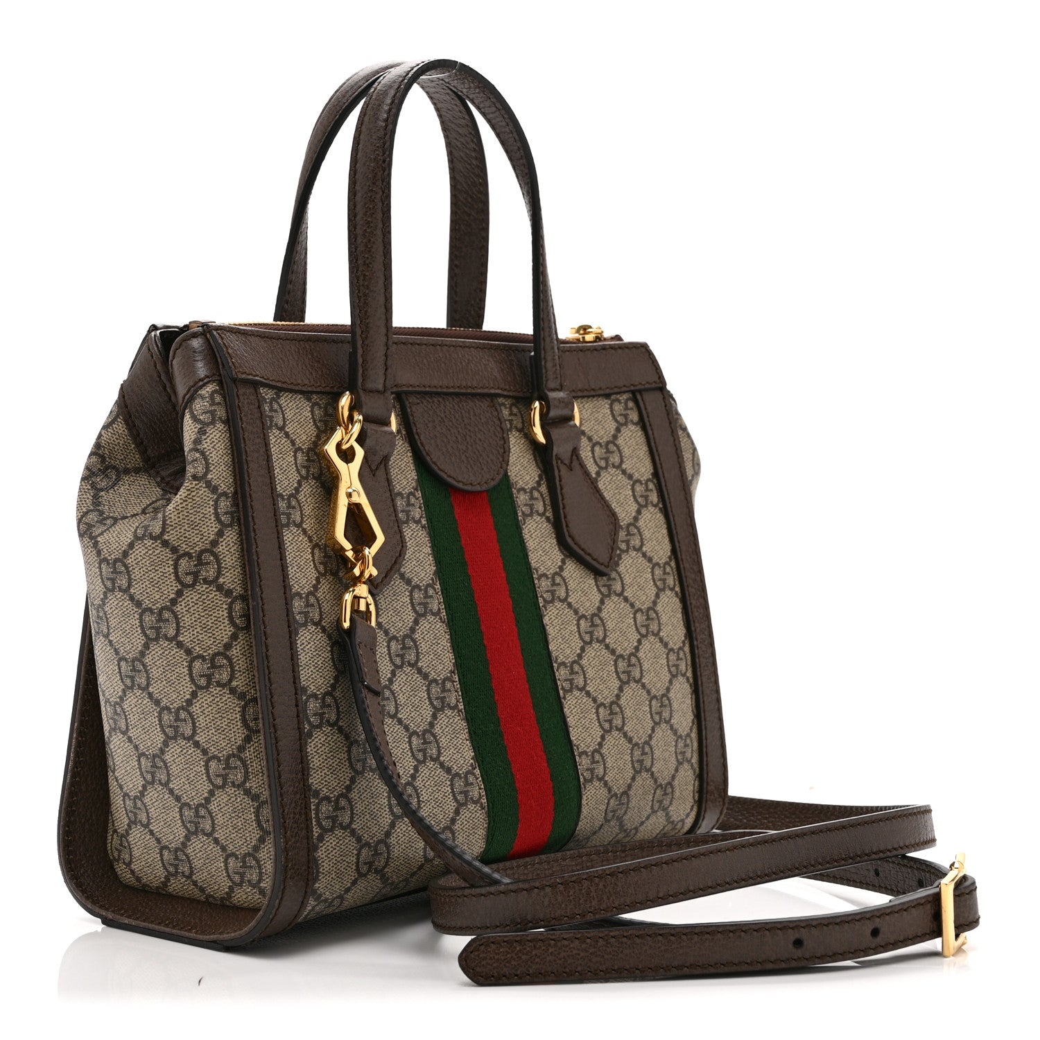 Gucci GG Supreme Monogram Small Ophidia Tote Bag Brown 3 of 11
