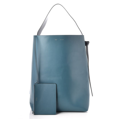 Celine Shiny Smooth Calfskin Oversized Bi-Color Twisted Cabas Ocean Black 4 of 8