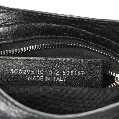 Balenciaga Agneau Classic Silver Hardware Mini City Logo Strap Black White 7 of 11