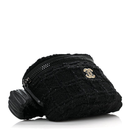 Chanel Tweed Lambskin Quilted Arm Coin Purse Black 4 of 9