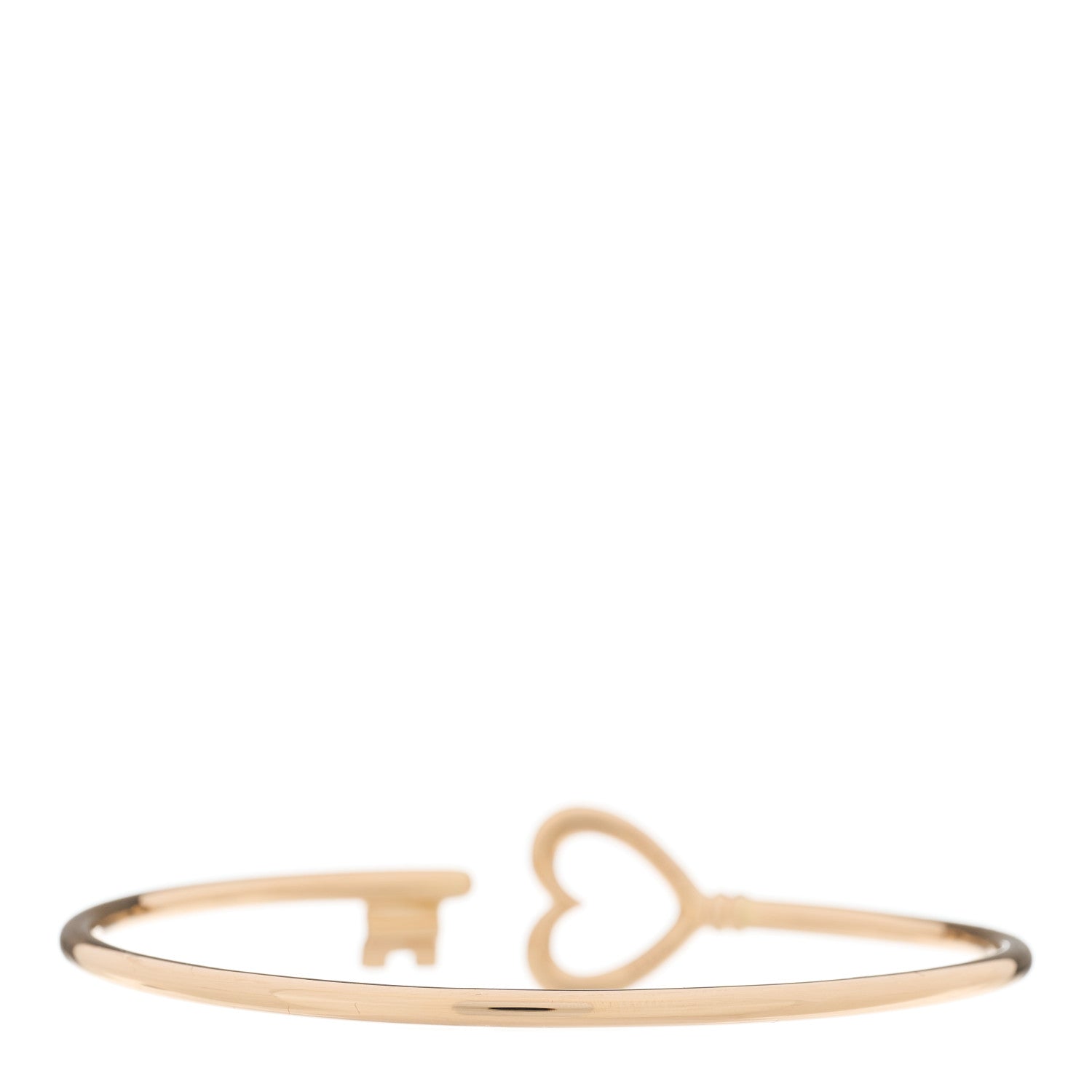 Tiffany 18K Rose Gold Wire Heart Key Bracelet 2 of 4