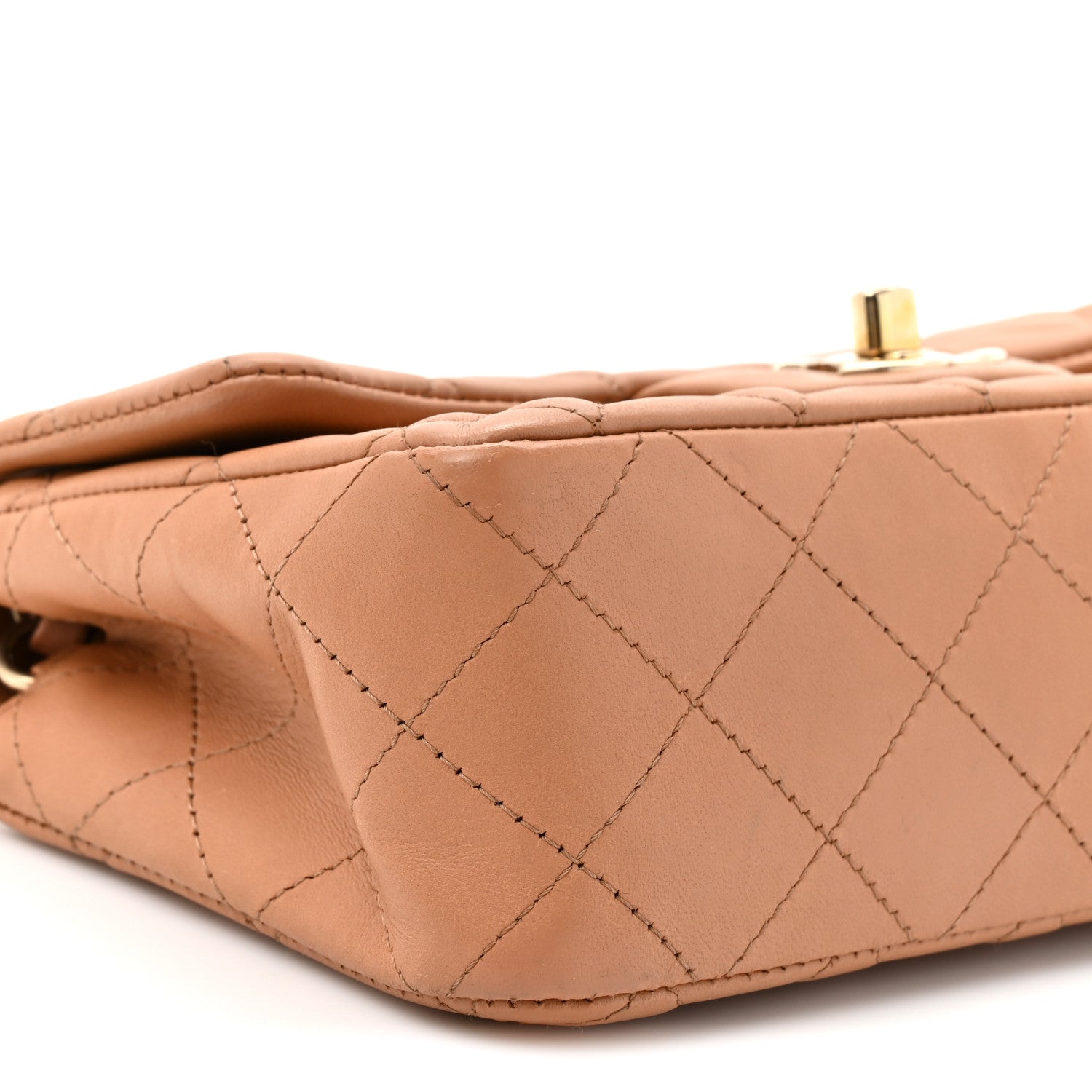 Chanel Lambskin Quilted Mini Rectangular Flap Brown 10 of 12