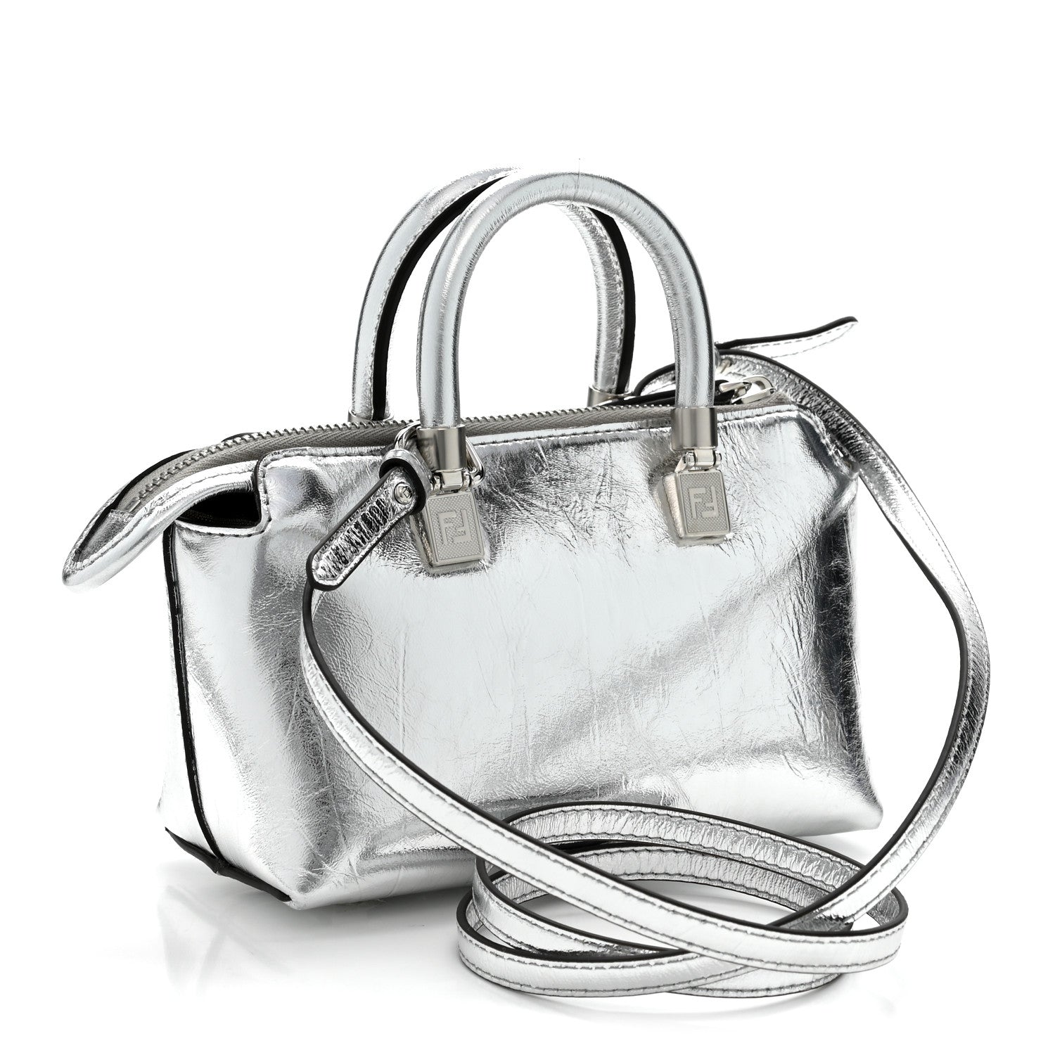 Fendi Rock Millenium Logo Embossed Mini By The Way Top Handle