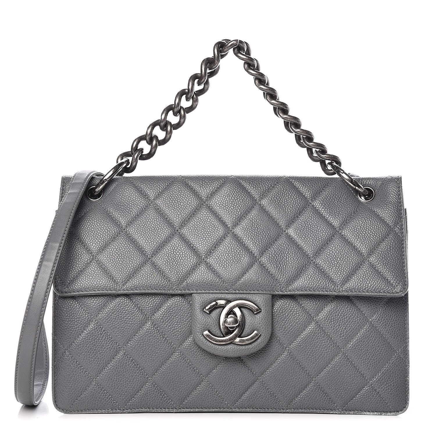 Chanel Caviar Quilted Large Retro Class Flap Grey 1 of 16
