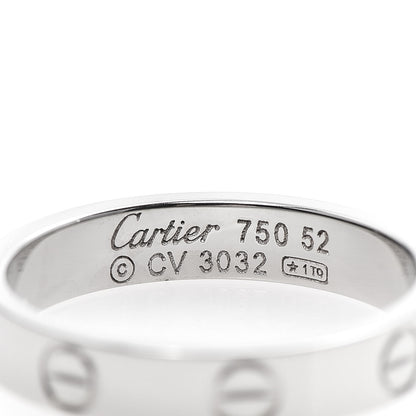 Cartier 18K White Gold 3.5mm LOVE Wedding Band Ring 52 6 4 of 5