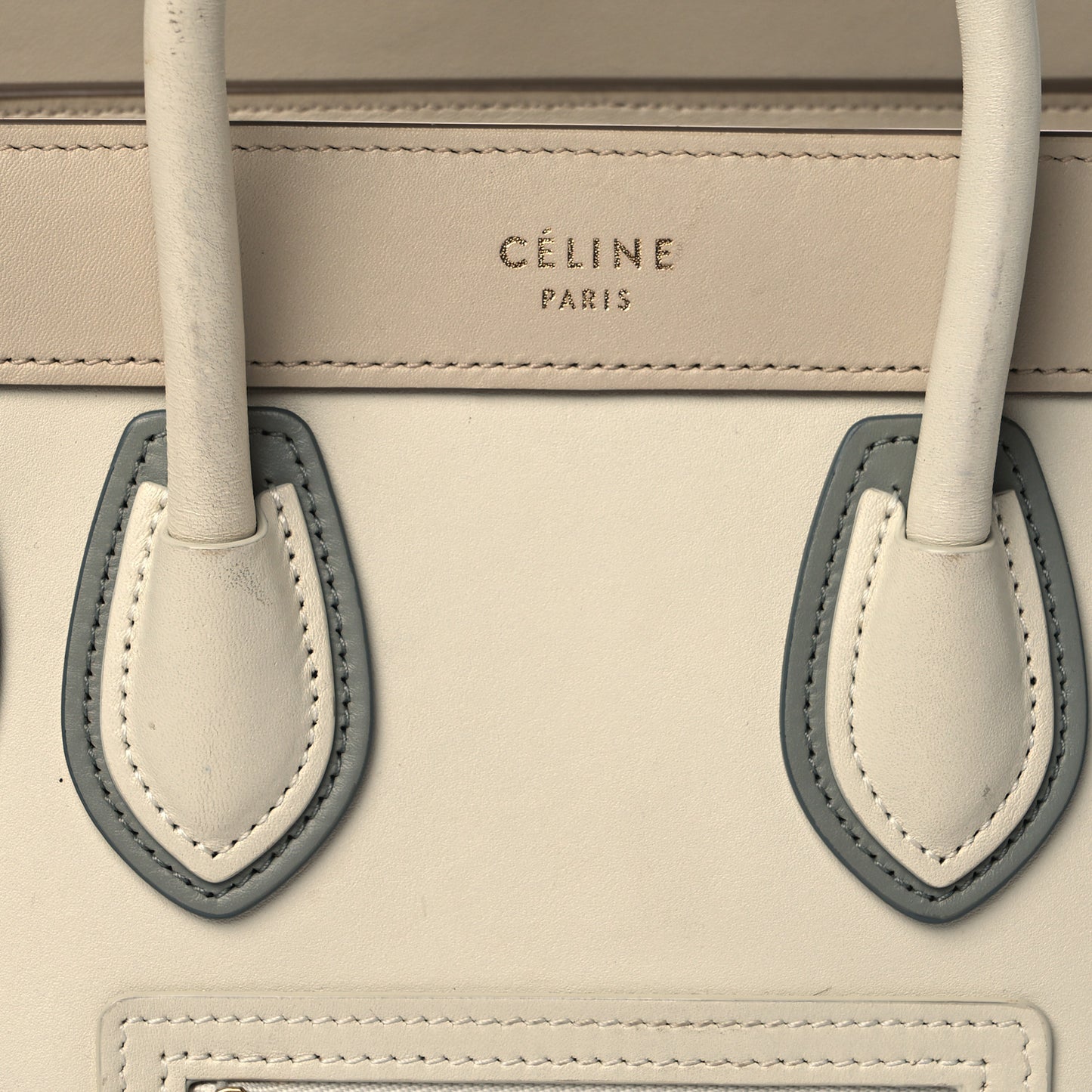 Shiny Smooth Calfskin Nano Tri-Color Luggage Natural