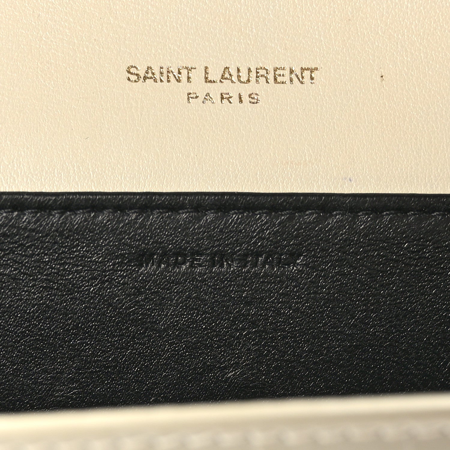 Saint Laurent Calfskin Crocodile Embossed Monogram Uptown Chain Wallet Crema Soft 7 of 9