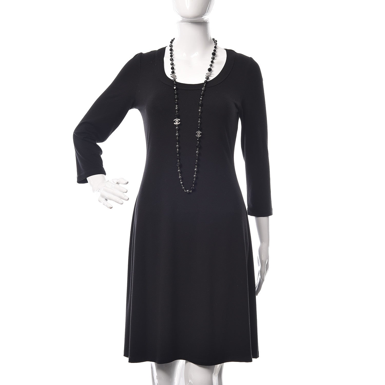 Chanel Ruthenium Pearl Beaded CC Long Necklace Black 2 of 4