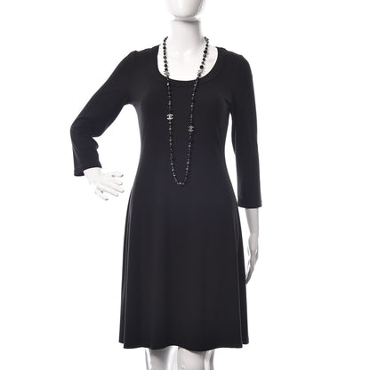 Chanel Ruthenium Pearl Beaded CC Long Necklace Black 2 of 4