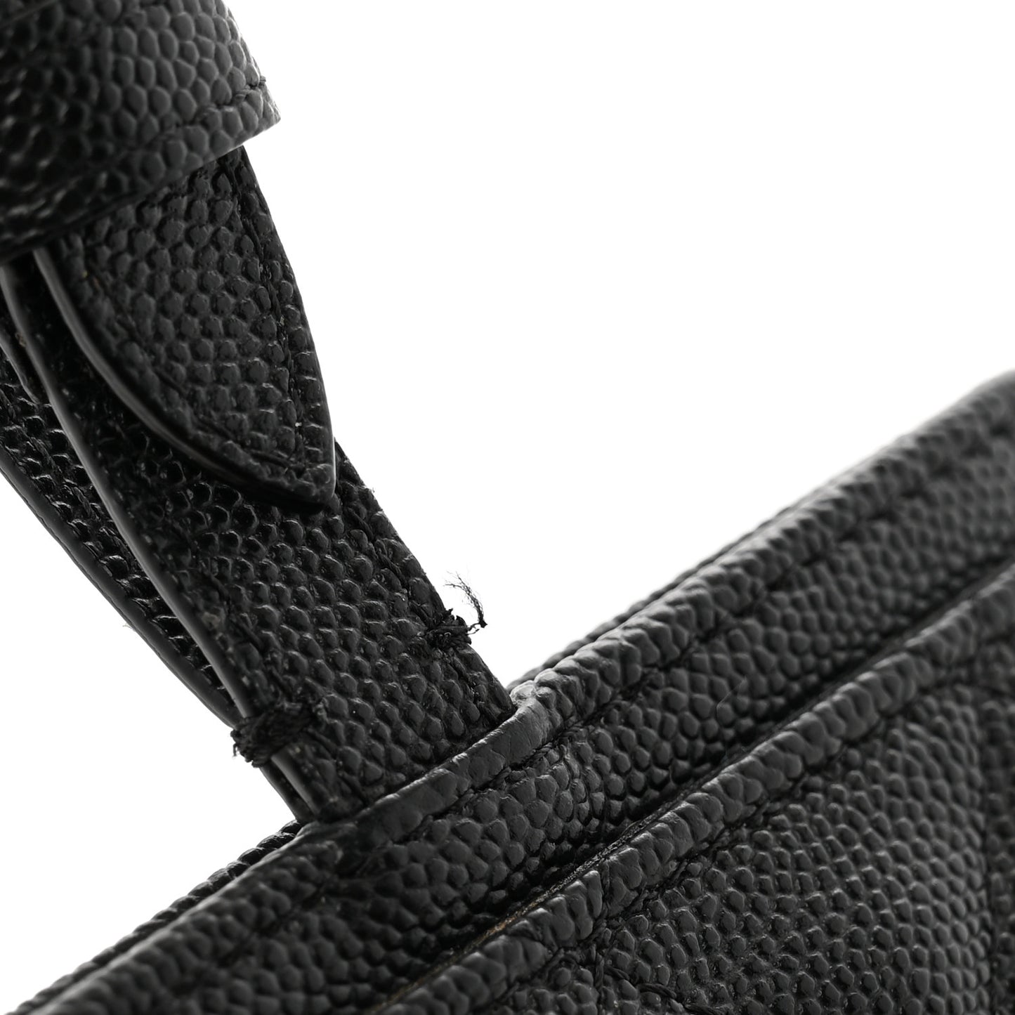 Caviar Quilted Luggage Tag Black
