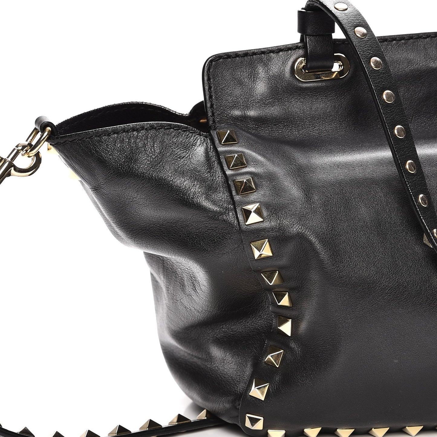 Vitello Small Rockstud Tote Black