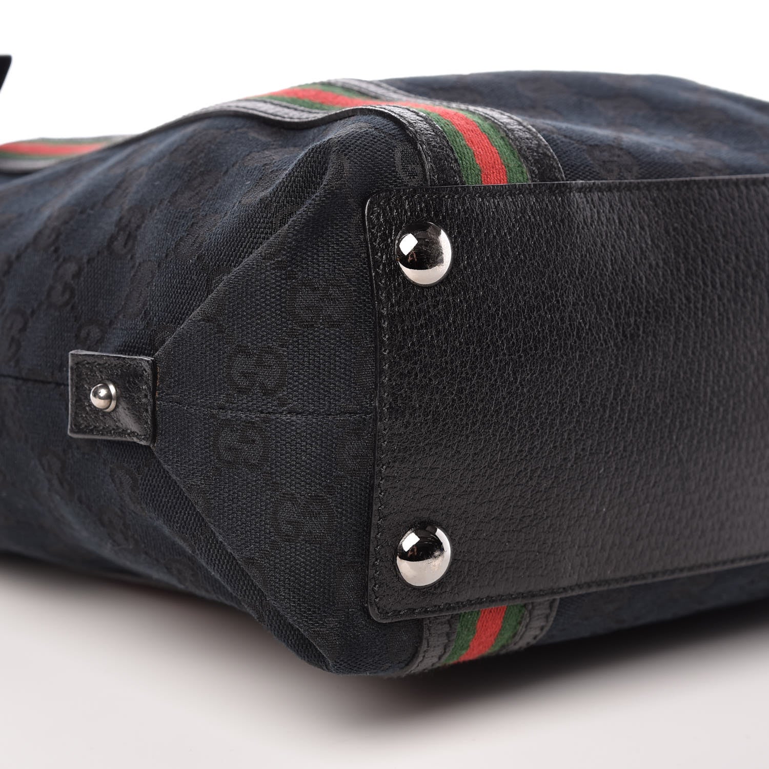 Gucci GG Monogram Web Handle Vertical Tote Bag Black 5 of 17