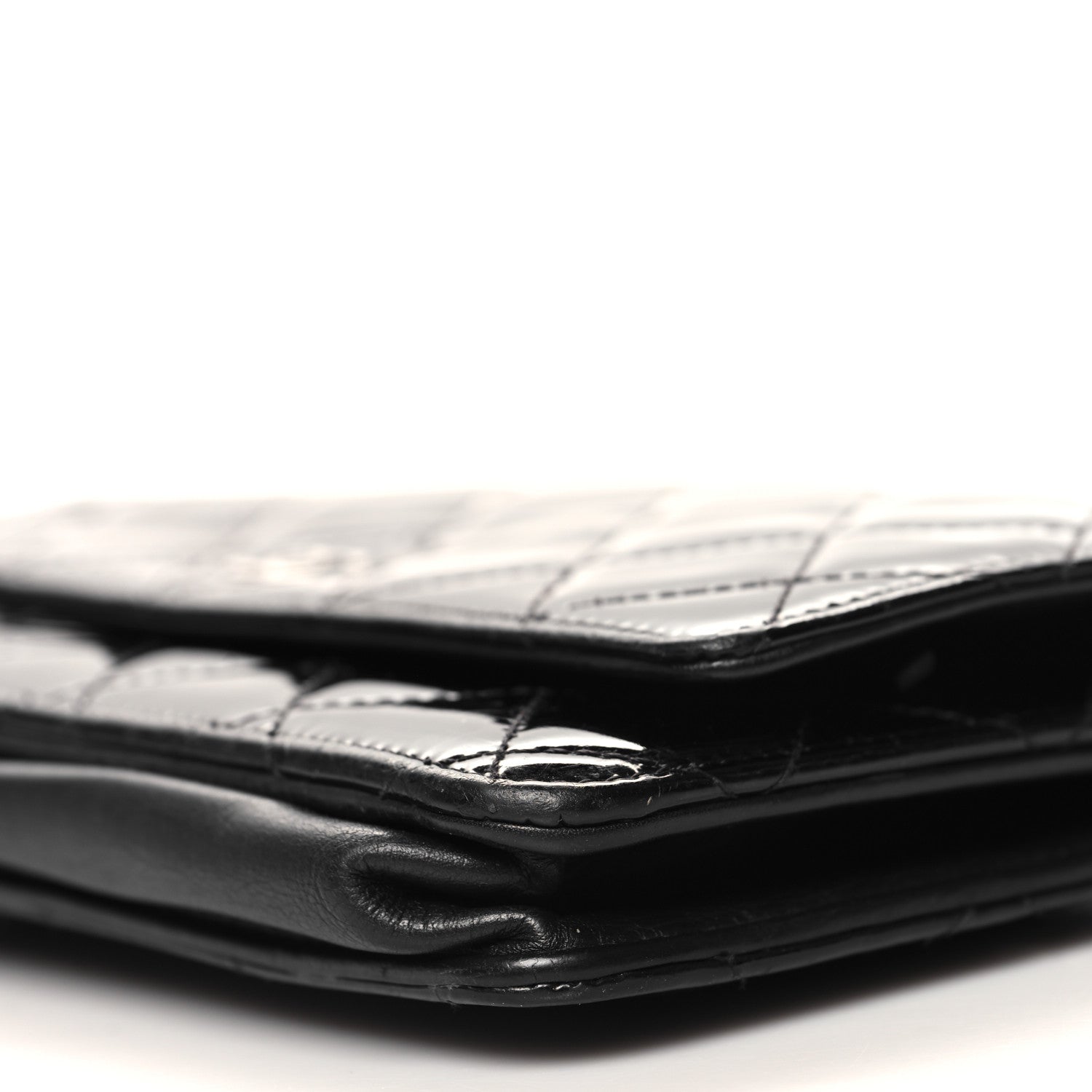 Chanel Patent Quilted Wallet On Chain WOC Black 11 of 11