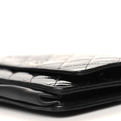 Chanel Patent Quilted Wallet On Chain WOC Black 11 of 11